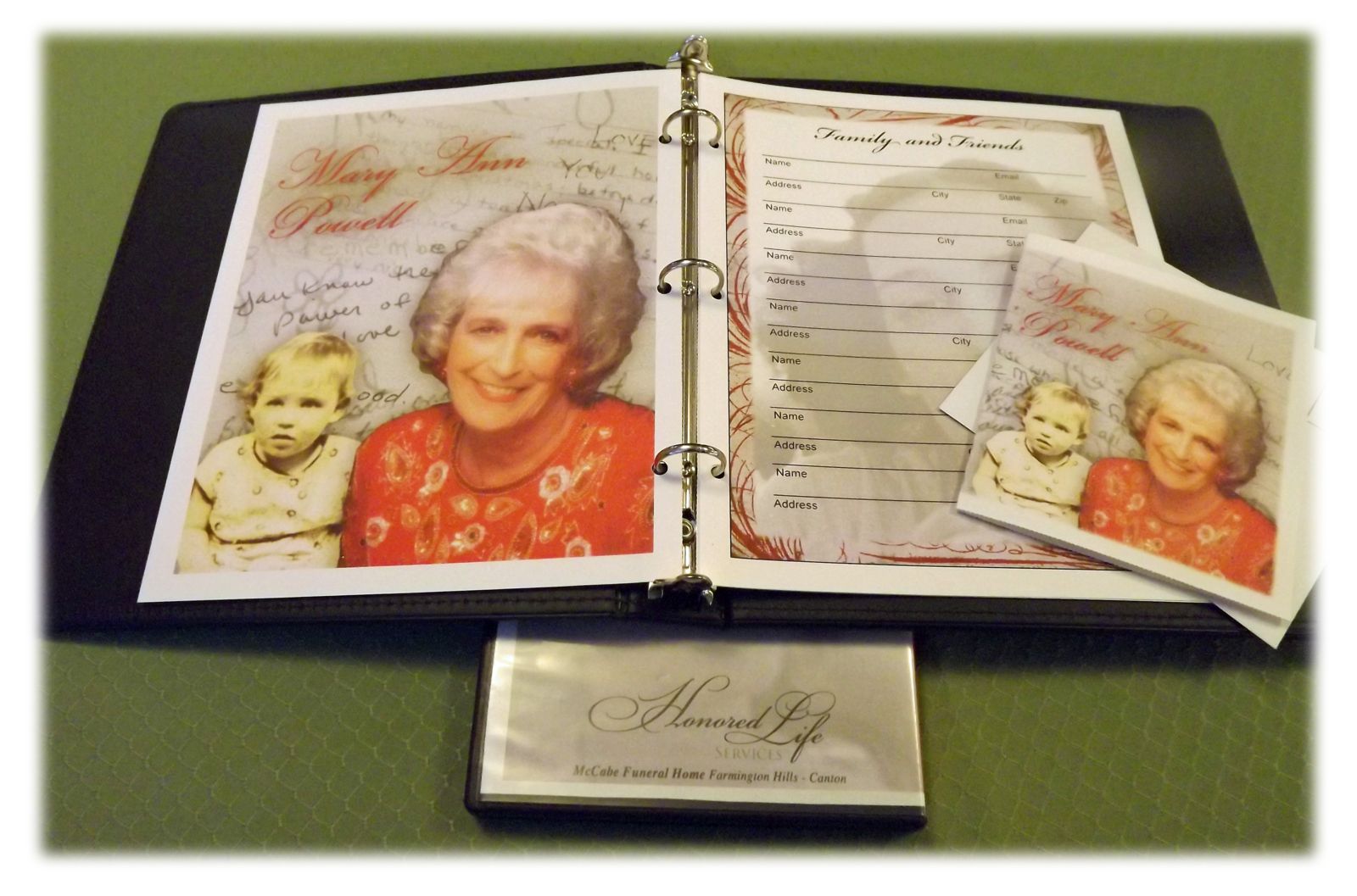 Honored Life Service™ Memory Book and Acknowledgement Card